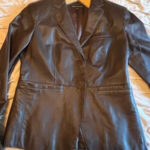 Jones New York Black Leather Blazer